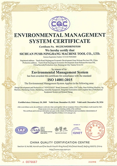 Certificación del Sistema de Gestión Ambiental ISO14001